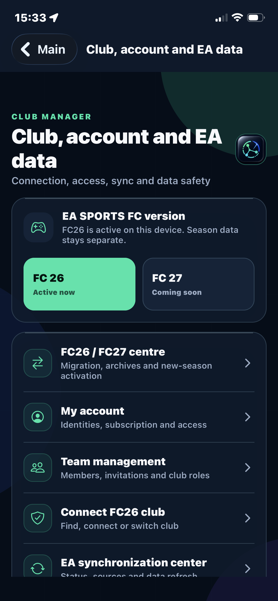 Club and account