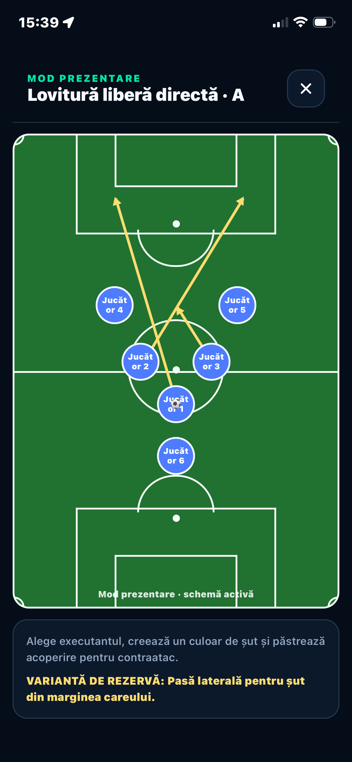 Set-piece presentation